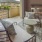Patio with fireplace and seating